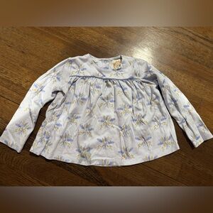 The Beaufort Bonnet Company Blue and Yellow Floral Top 5T